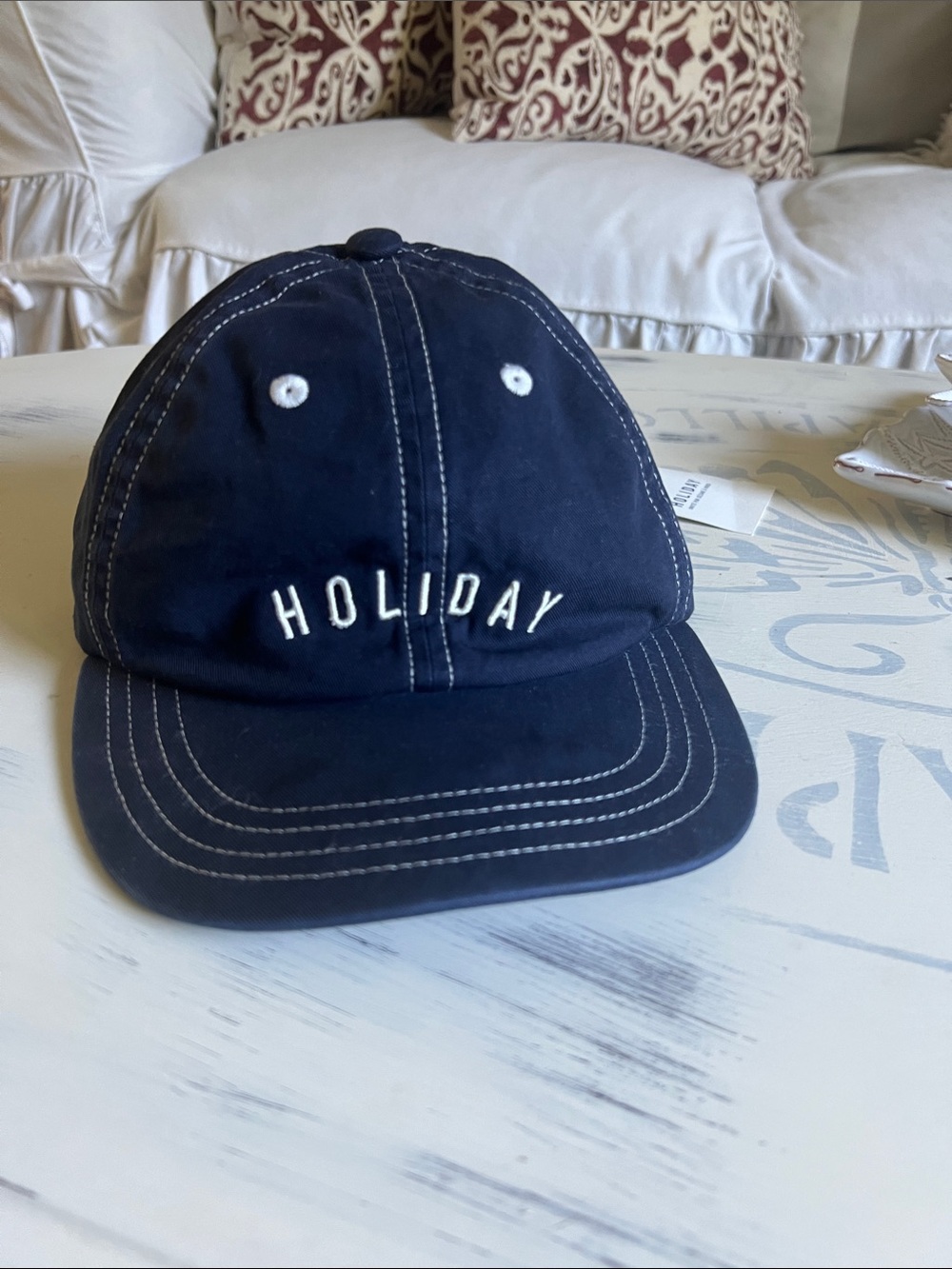 NWT 🇫🇷 Sézane x Holiday Navy Embroidered Cap
